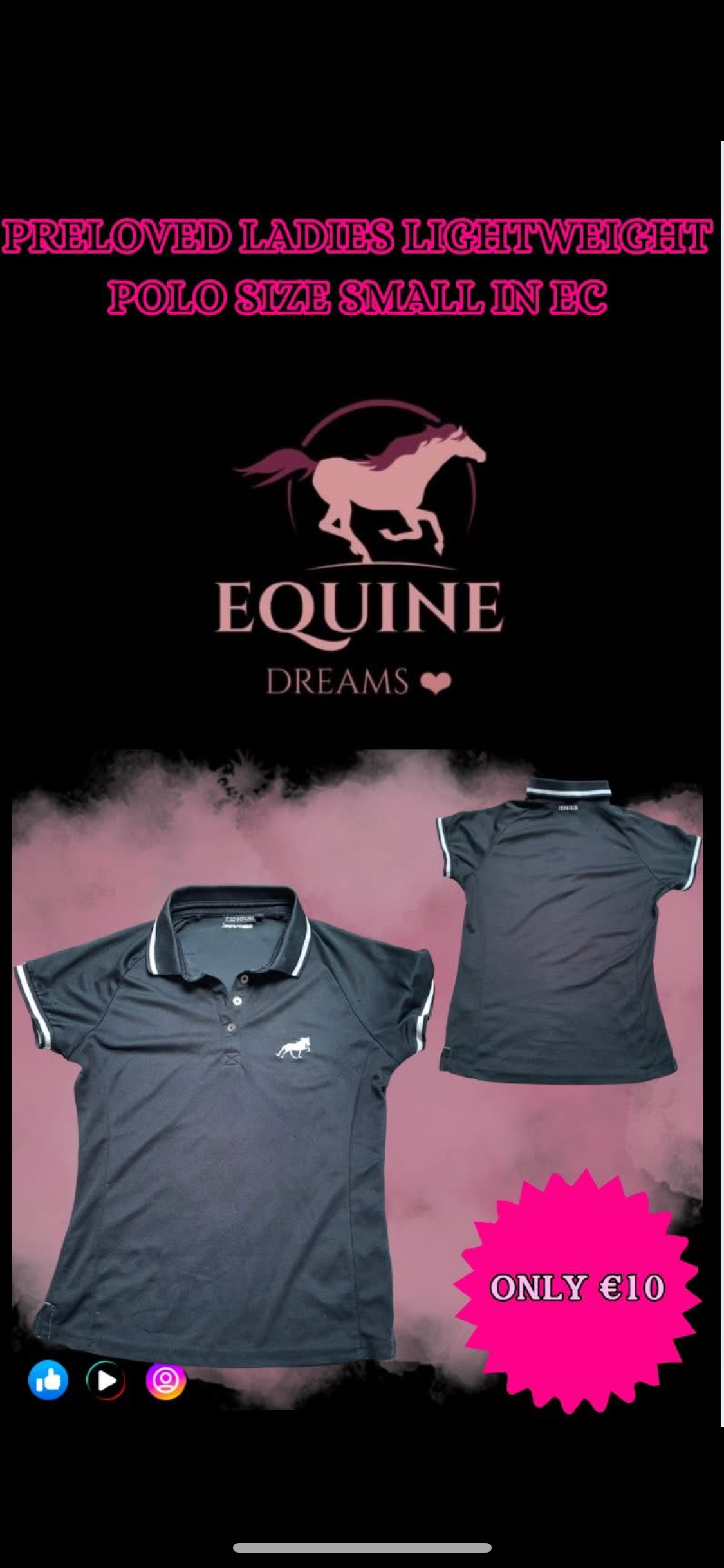 ✨ Preloved Ladies Lycra Feel Polo Shirt – Size Small ✨