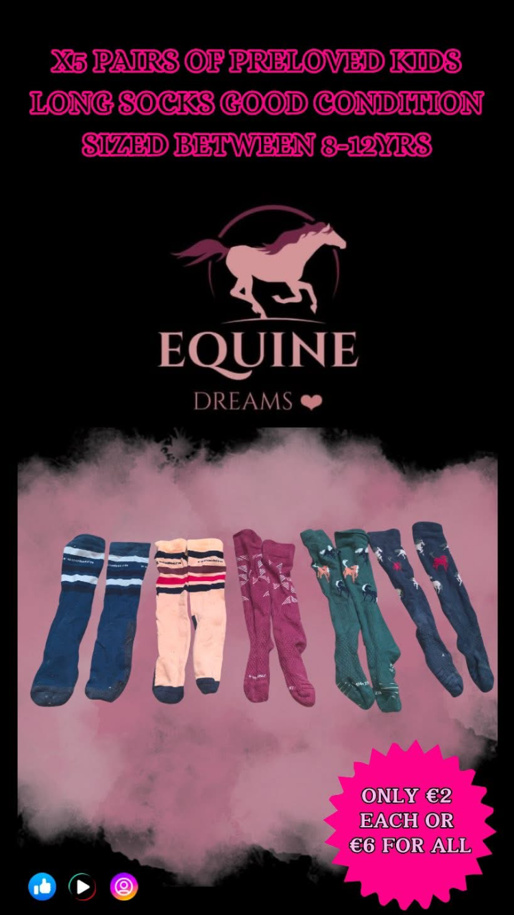 🧦 x5 Pairs of Preloved Kids Long Riding Socks 🧦