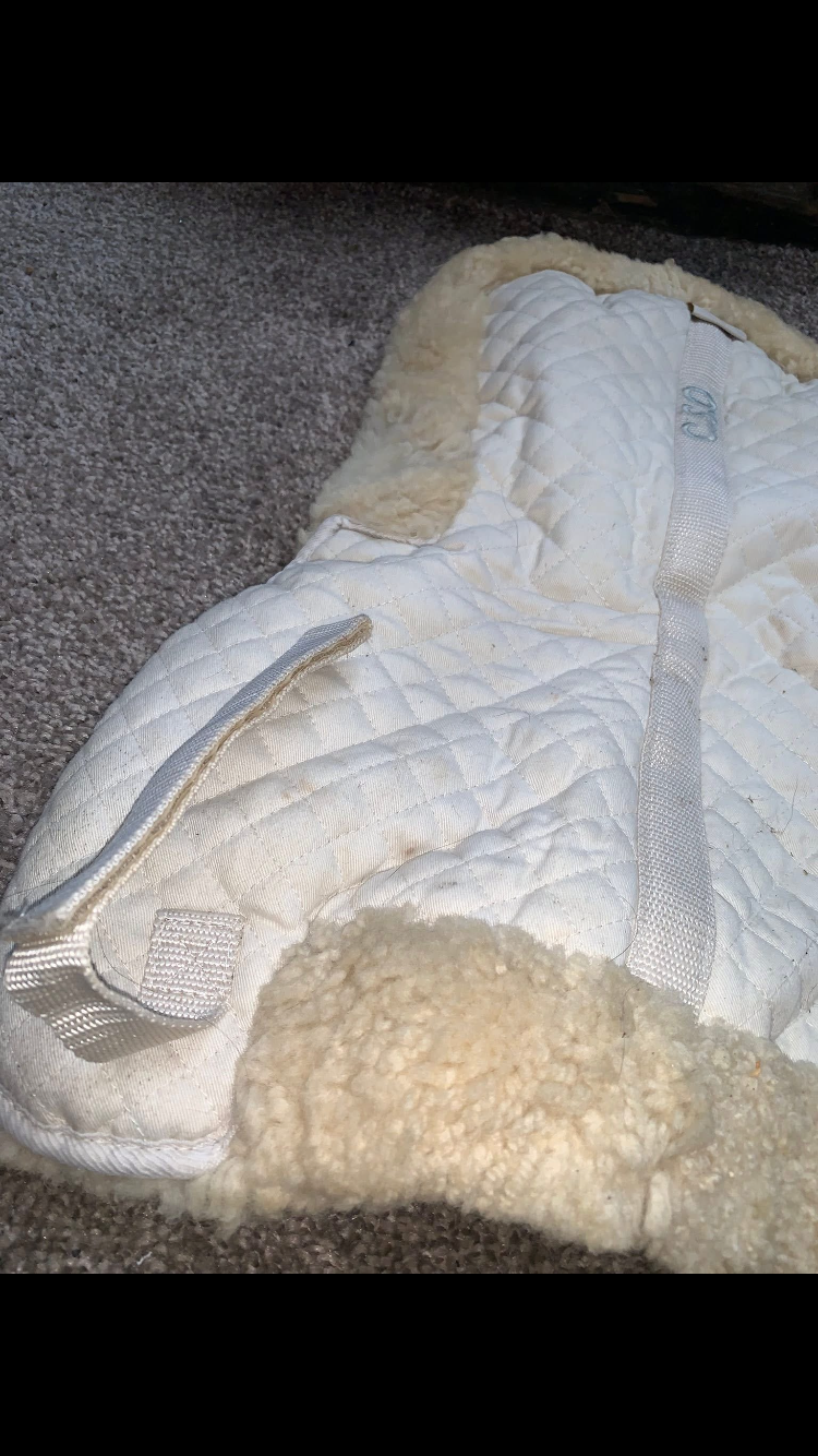 ๐ Preloved White Sheepskin Half Pad โ Size Pony/Cob ๐