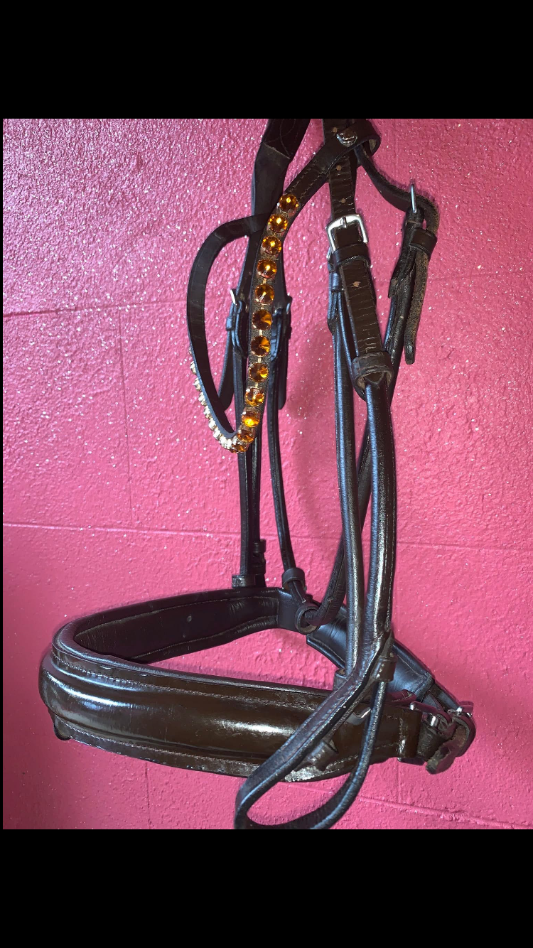 ๐ค Preloved Brown Leather Comfort Bridle โ Size Full ๐ค