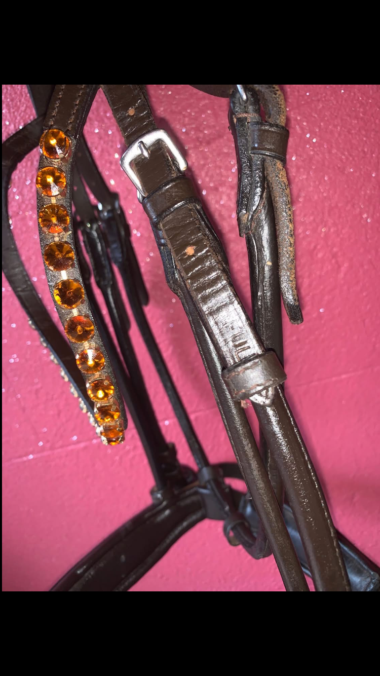 ๐ค Preloved Brown Leather Comfort Bridle โ Size Full ๐ค