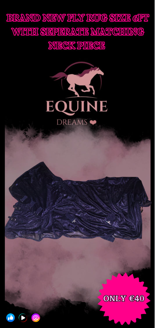 ✨ Brand New Fly Rug with Matching Neck Piece – Size 6ft ✨