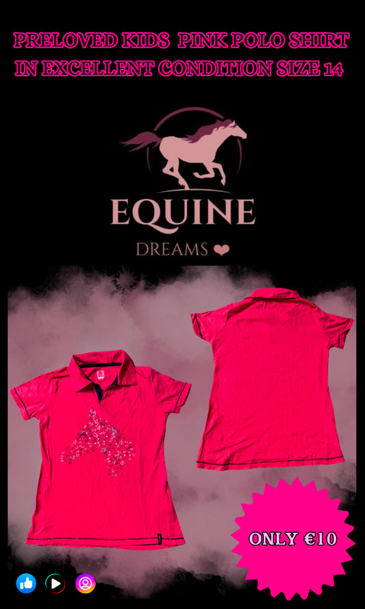✨ Preloved Pink Polo Shirt – Size 14yrs ✨