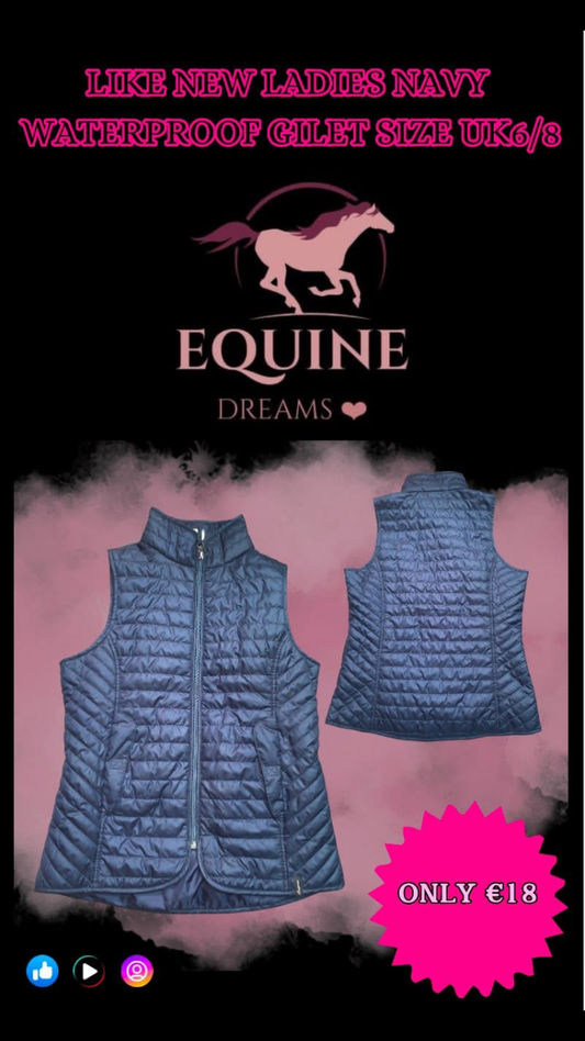 🦺 Like New Ladies Navy Waterproof Lightweight Gilet – Size XXS (UK6/8) 🦺