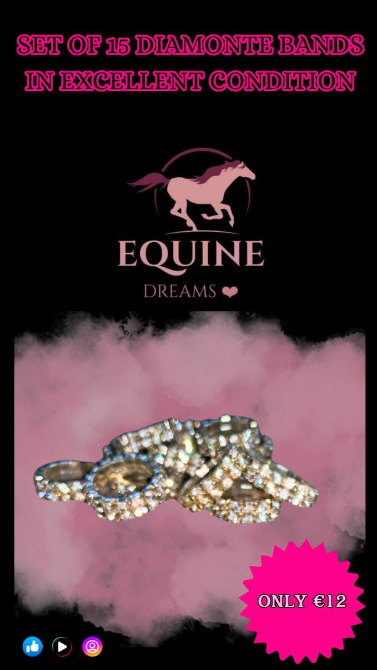 💎 Set of 15 Preloved Diamonte Plaiting Bands – Like New Condition 💎