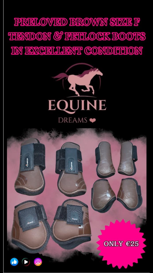 🦵 Preloved Brown Tendon & Fetlock Boots – Size Full 🦵