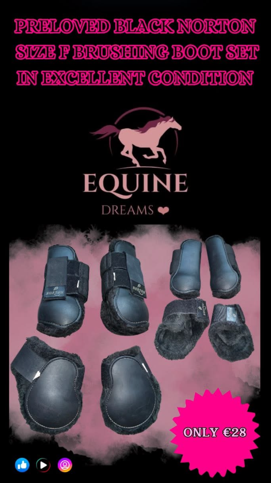 🐑 Preloved Black Norton Brushing Boot Set – Size Full 🐑