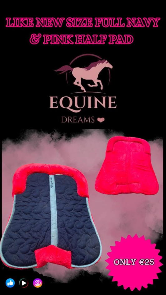 💙💗 Like New Navy & Pink Half Pad – Size Full 💗💙