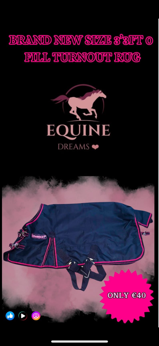 🆕 Brand New Loveson Turnout Rug – Size 3’3ft | 0g Fill