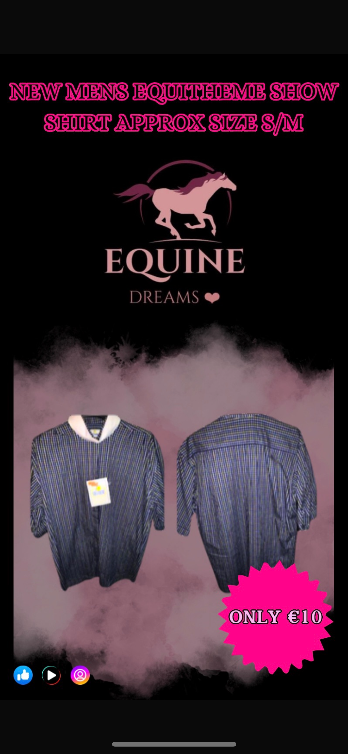 ✨ New EquiTheme Men’s Show Shirt – White (S/M) ✨